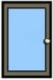 Graphic of window with knob on right side.