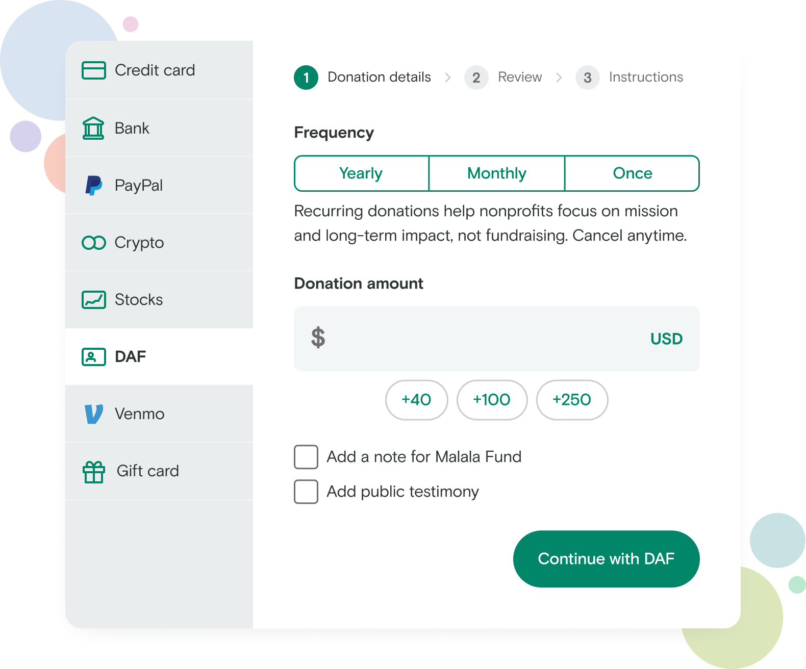 A seamless giving process