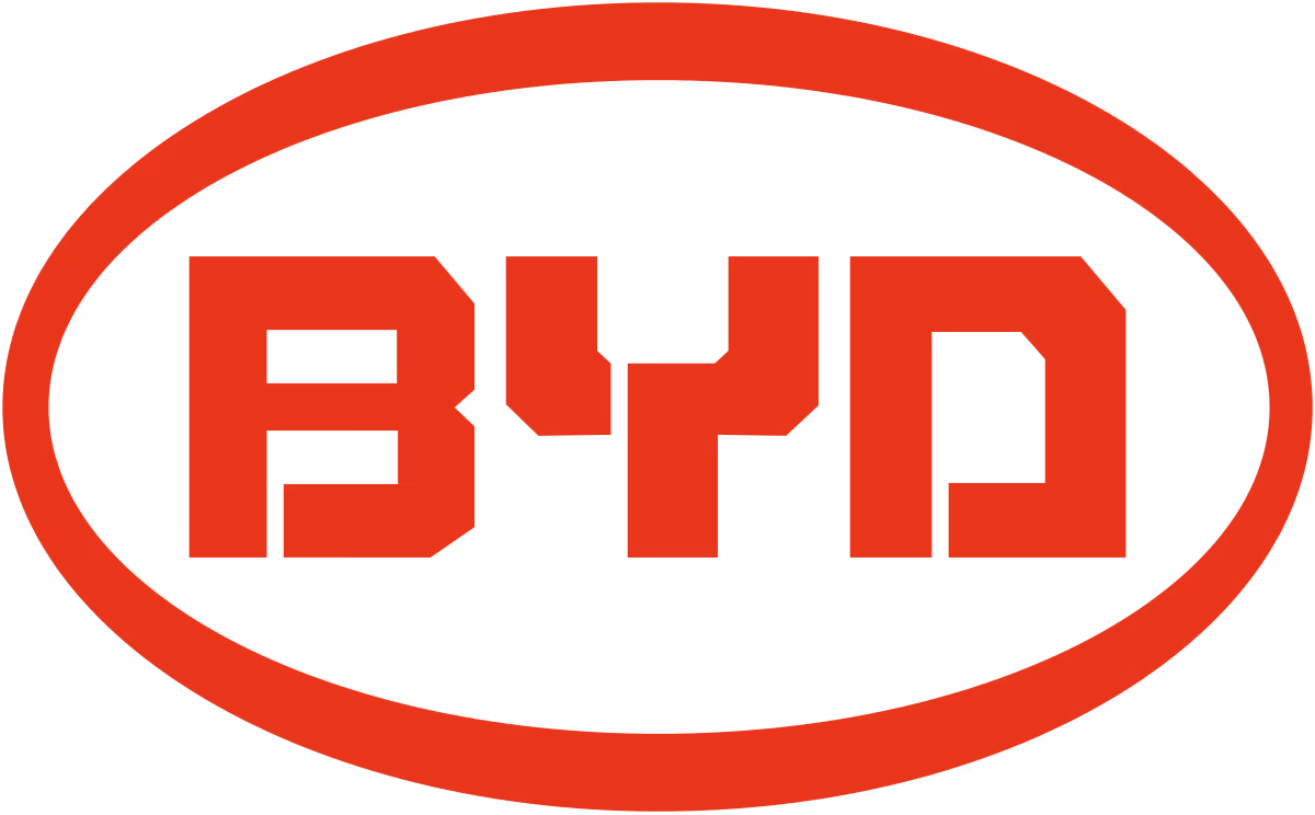 Logo de BYD ou Build your dream, leader mondial fournisseur de batterie et solution de stockage solaire