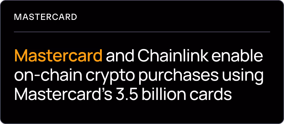 Mastercard and Chainlink enable on-chain crypto purchases using Mastercard’s 3.5 billion cards