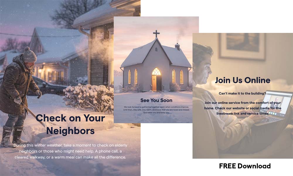 Download free Instagram Images to help announce church closures for inclement weather