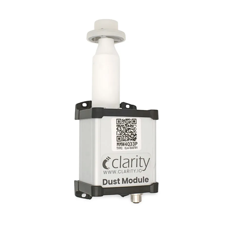 Product image of the Clarity Dust Module air quality meter engineered for high-accuracy PM10 air pollution measurement; the best ambient PM10 measurement solution available.