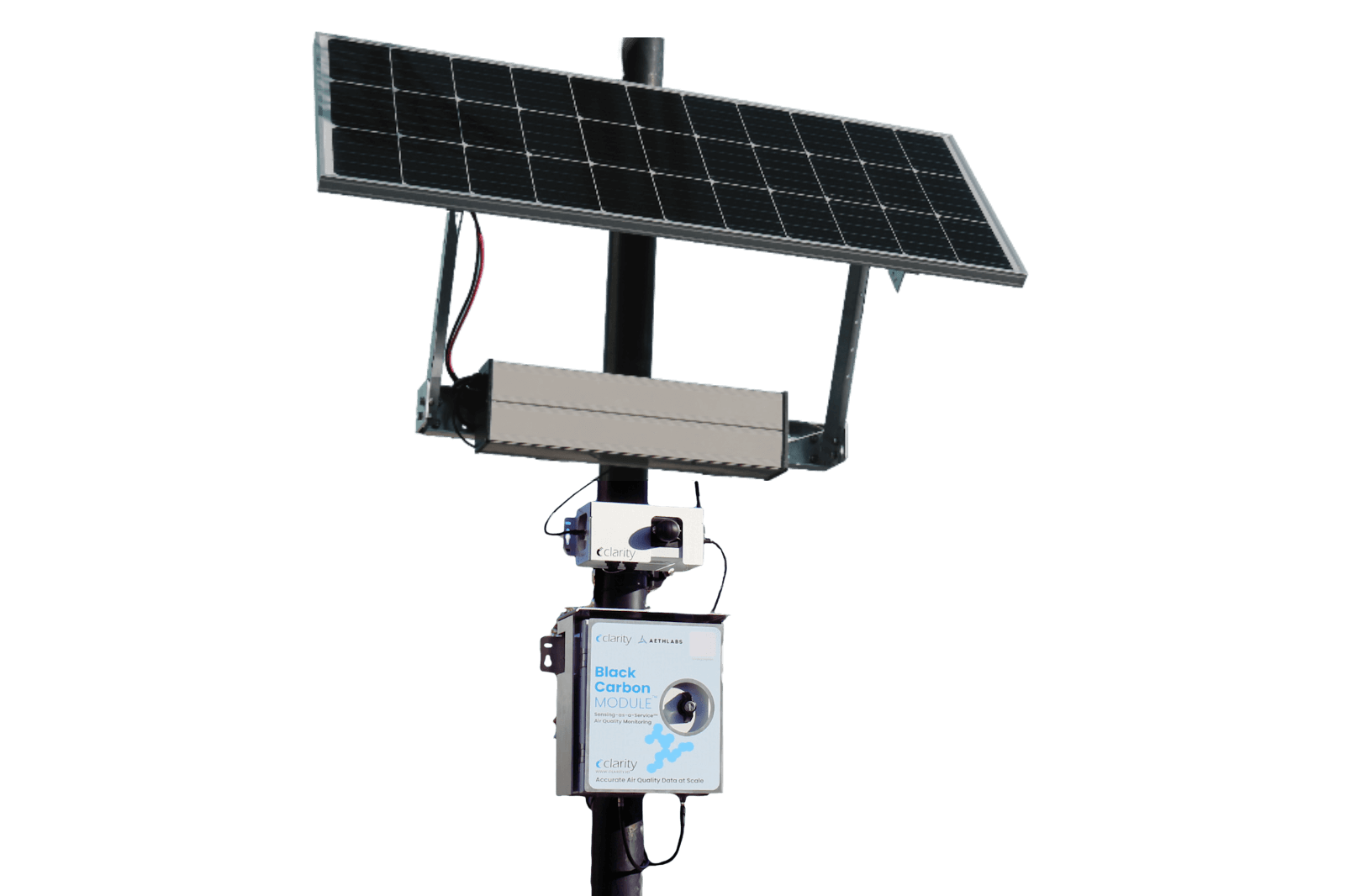 Clarity’s Black Carbon Module, which can be powered by solar energy when paired with our External Power System.