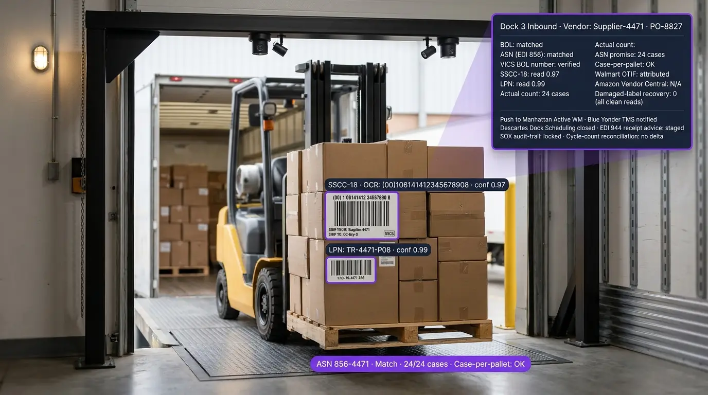 Shipping container with OCR output