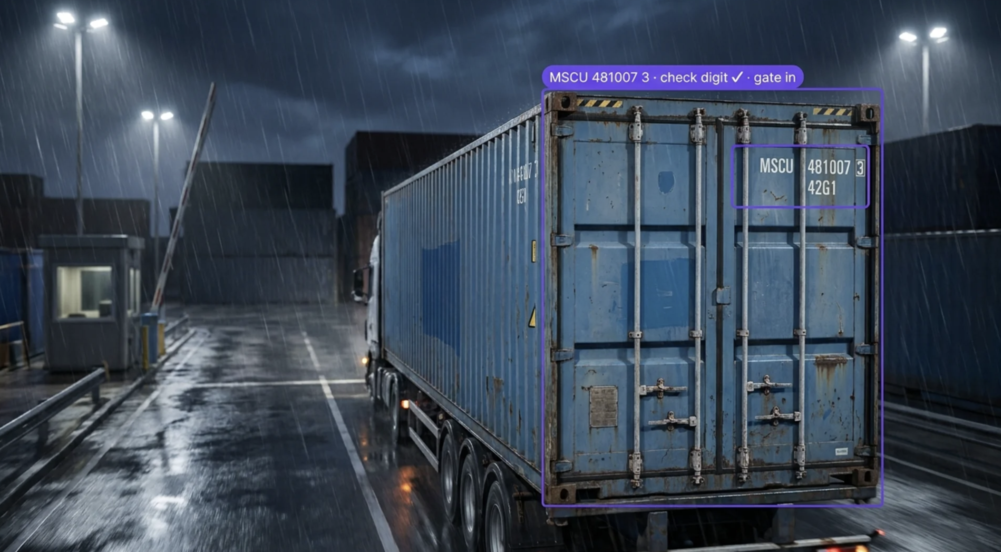 Shipping container with OCR output
