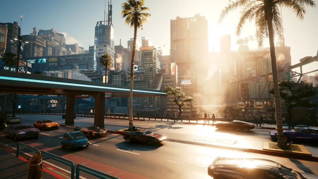 Cyberpunk 2077 screenshot showing a futuristic landscape made with 3Ds max 