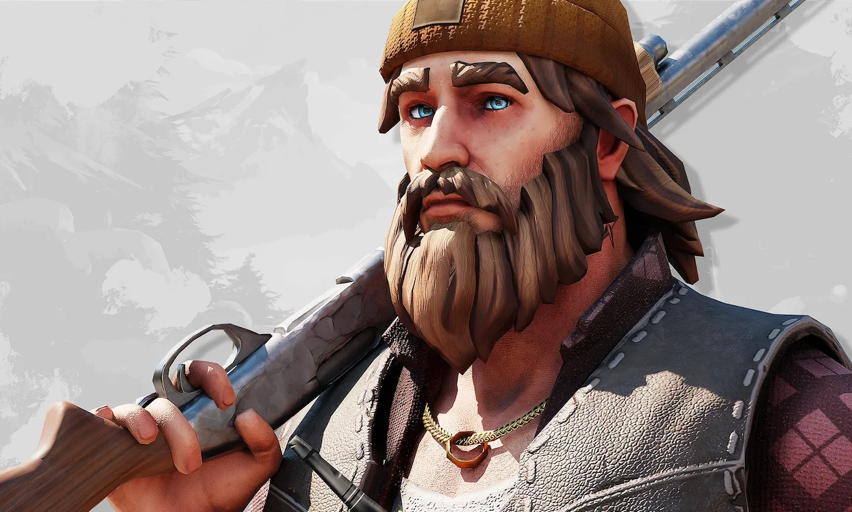 A biker-looking 3D character model made by RocketBrush Studio