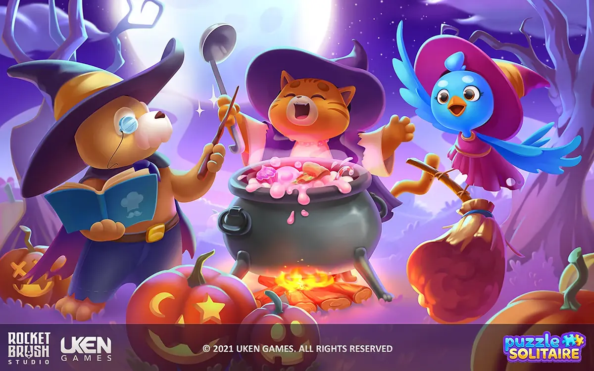 Three stylized 2D animal characters designed in casual whimsical style by RocketBrush.