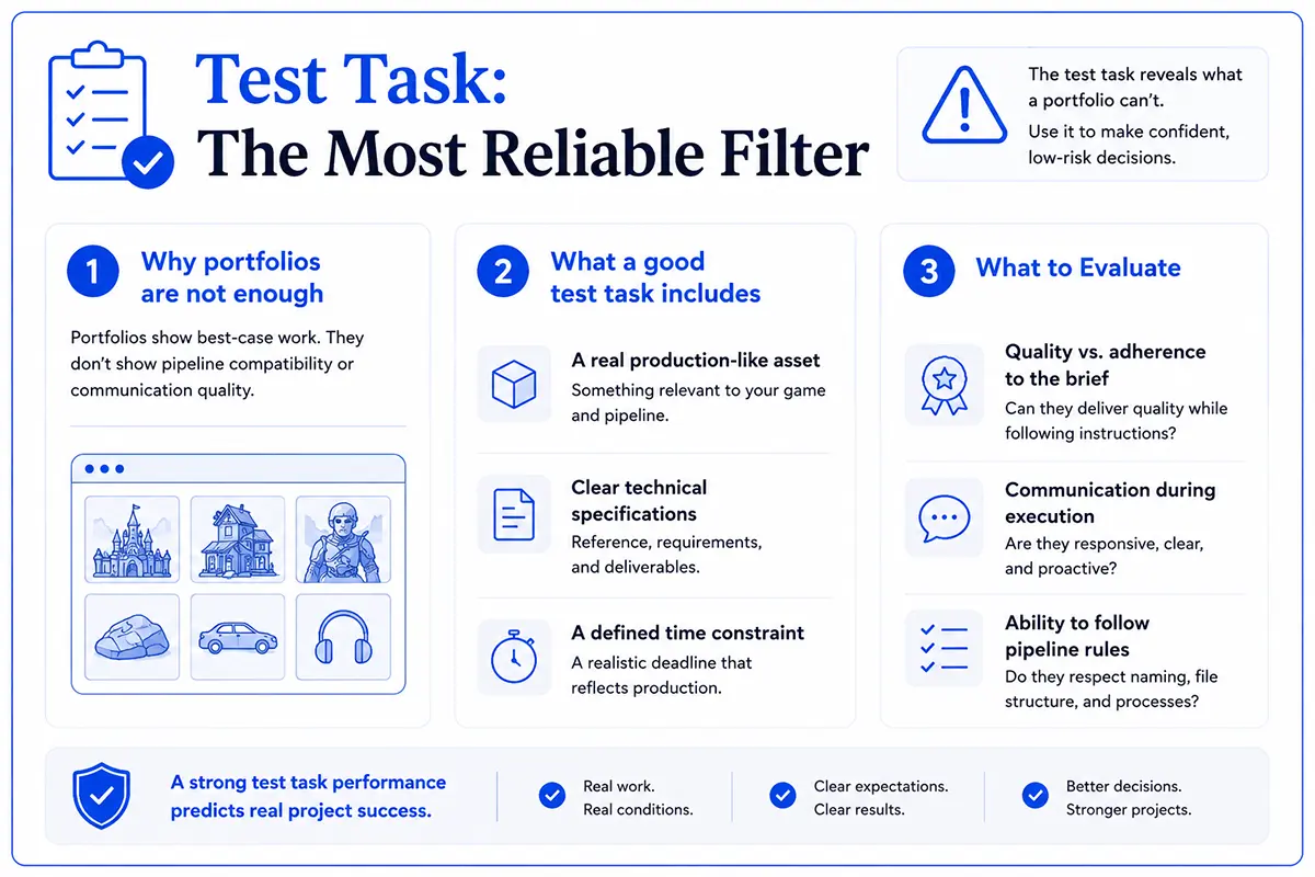 An infographic reflecting the importance of a test task.