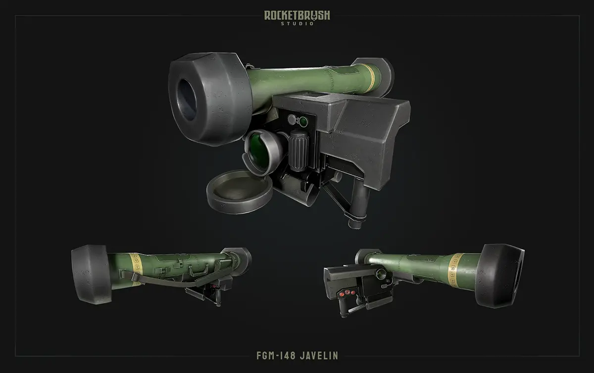 Assets from a pack of stylized 3D weapons designed and modeled by RocketBrush Studio. 