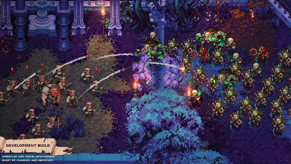 A gameplay screenshot with pixel art in a game developed by RocketBrush Studio