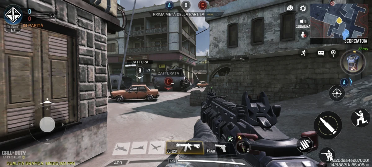 HUD in the Call of Duty game for mobile devices. 