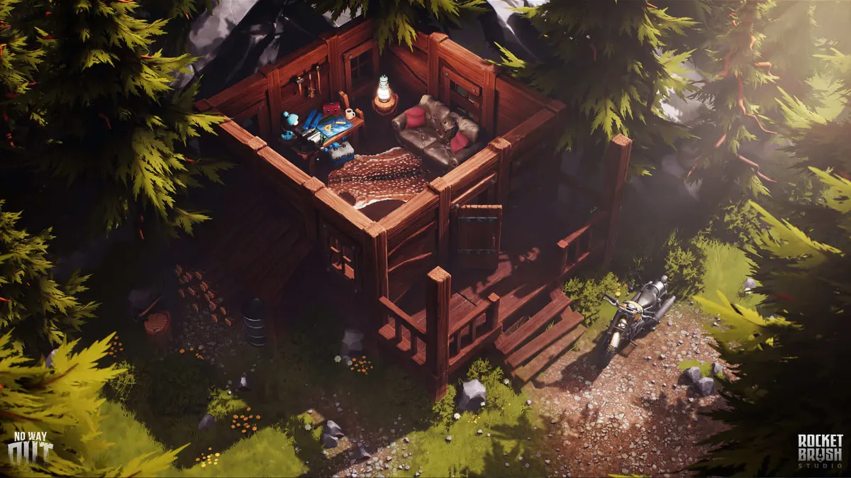 A safehouse designed for a survival game prototype No Way Out.