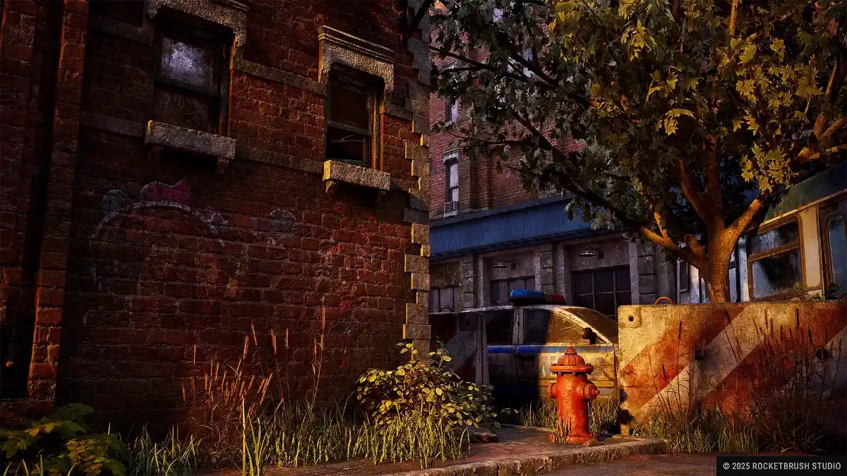 A 3D abandoned city scene designed by RocketBrush.
