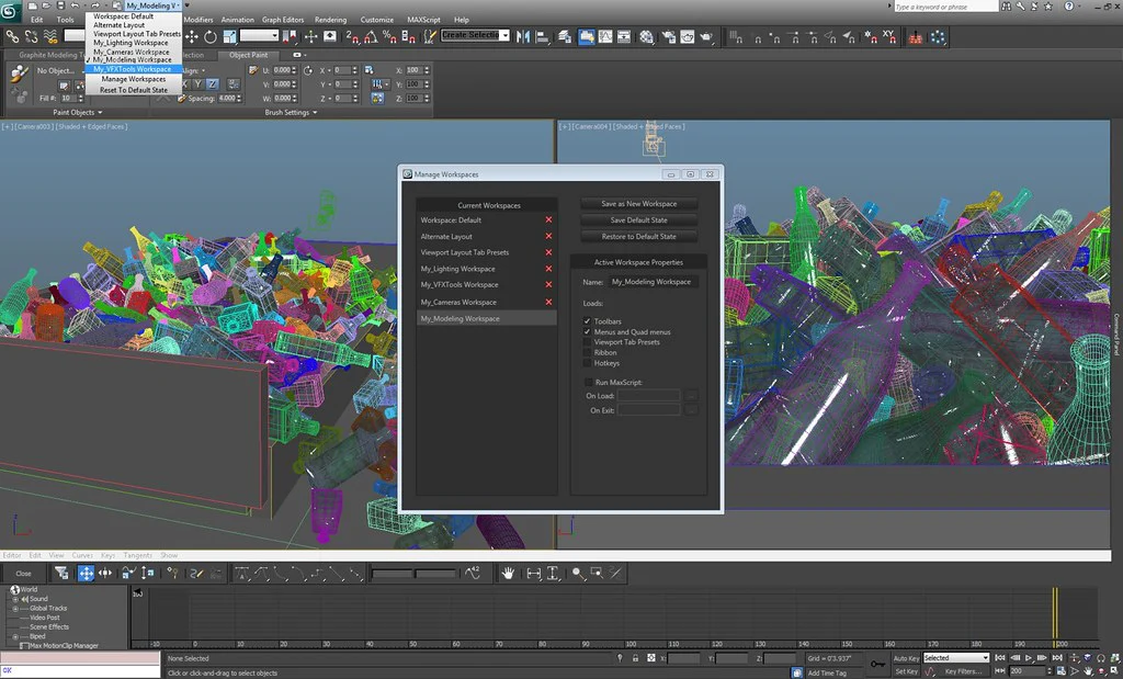 Interface of the Autodesk 3ds Max modeling tool.
