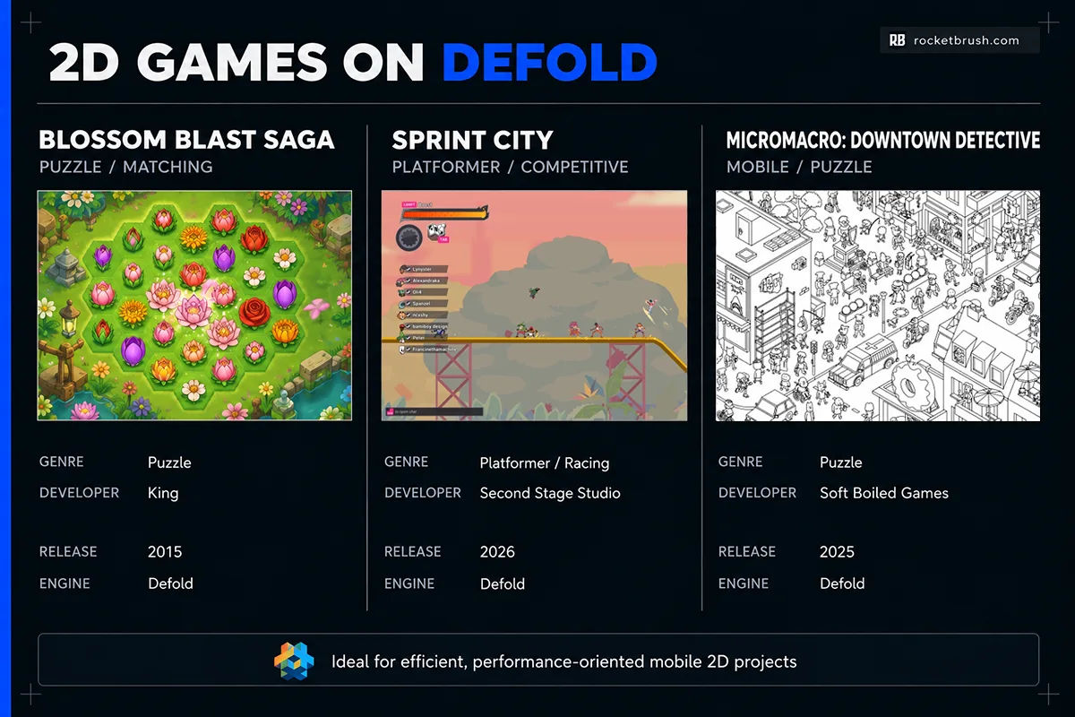 An overview of 2D titles built on Defold.