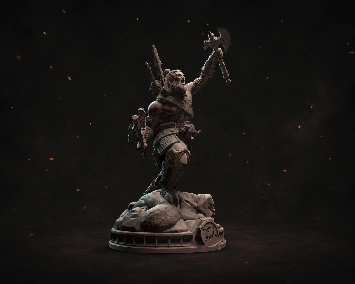 A 3D model of a warrior, designed using 3D sculpting. 