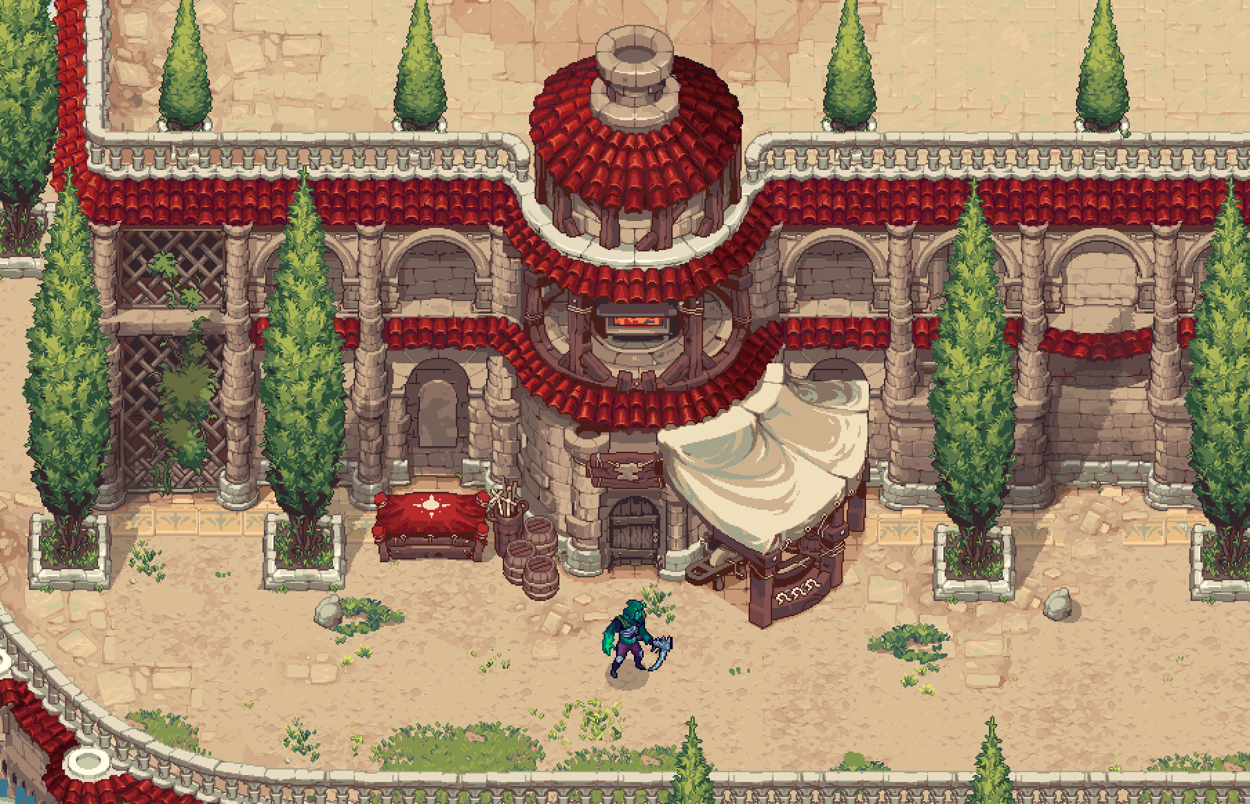 An example of a sprite used in a pixel title The Unliving.