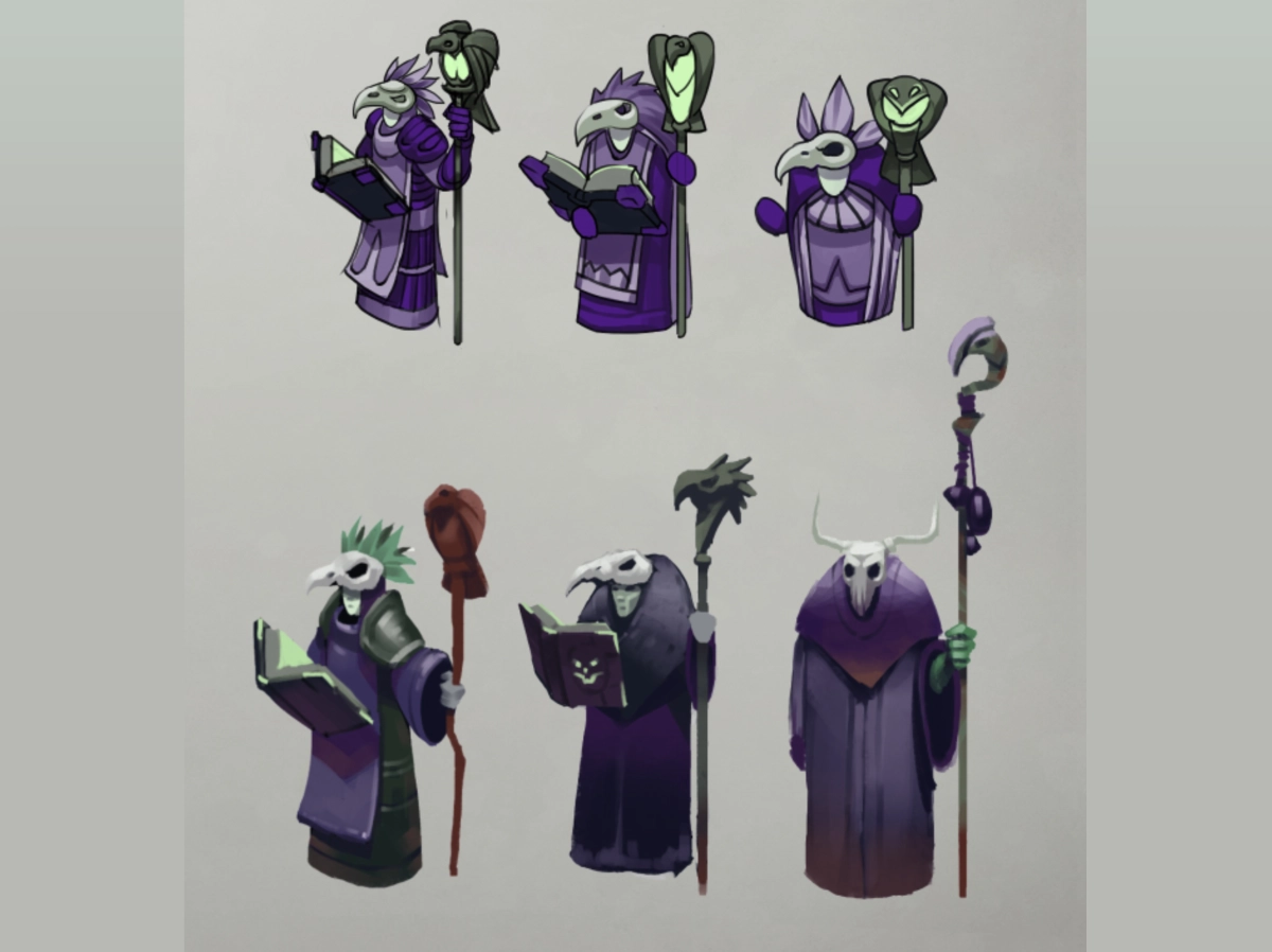 The process of designing sprites for a horror RPG title. 
