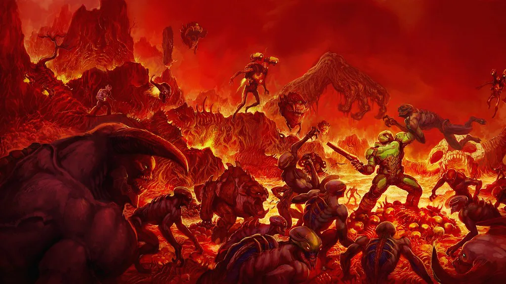 A promo art for the 2016 Doom reboot