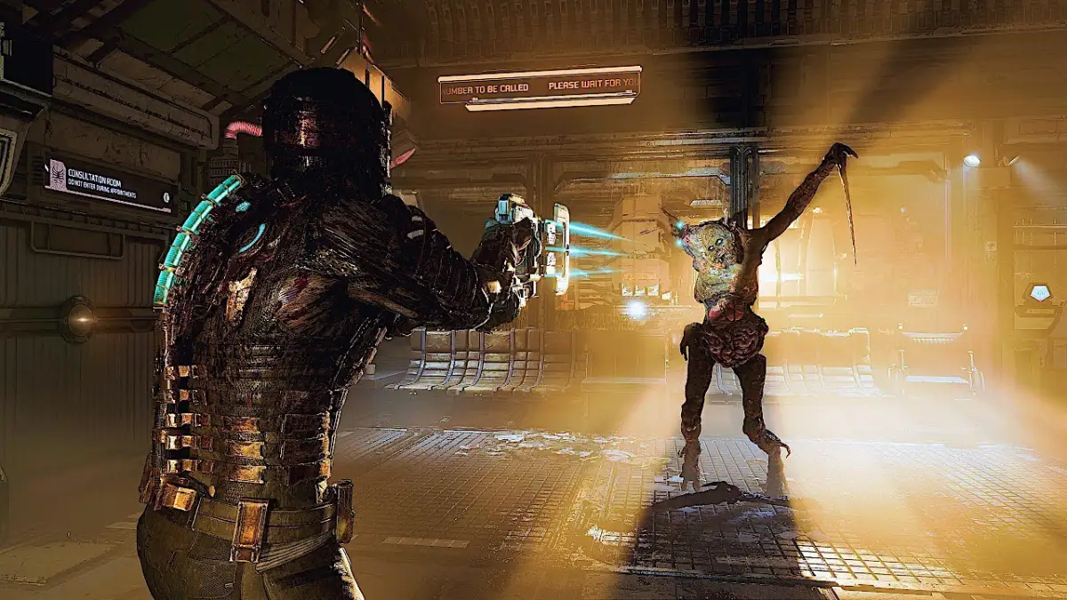A screenshot of the gameplay of the Dead Space remake.