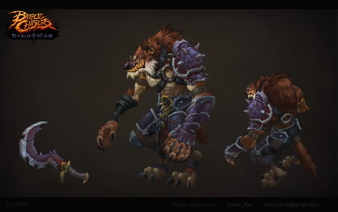 A detailed look at the character designed for the game Battle Chaser.