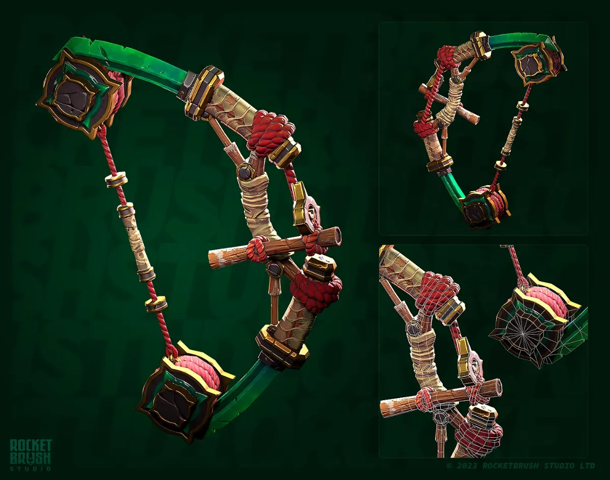 A bright stylized fantasy bow designed by RocketBrush. 