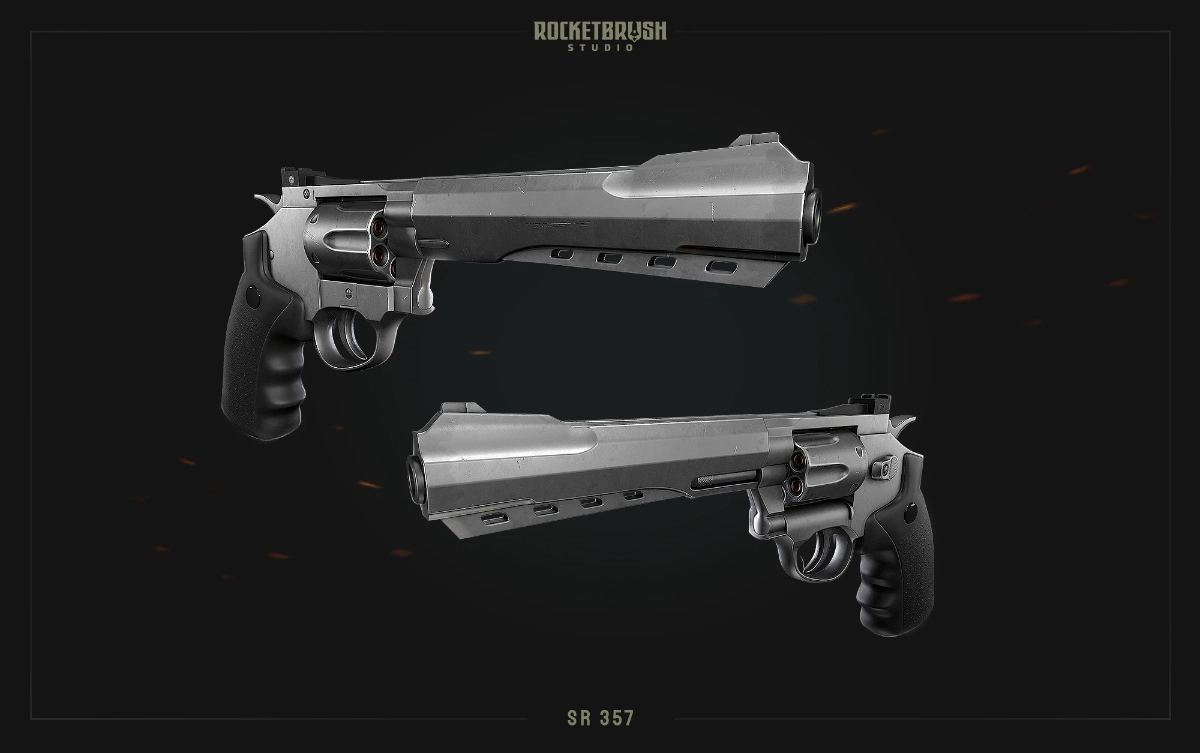 A stylized 3D gun designed by RocketBrush.