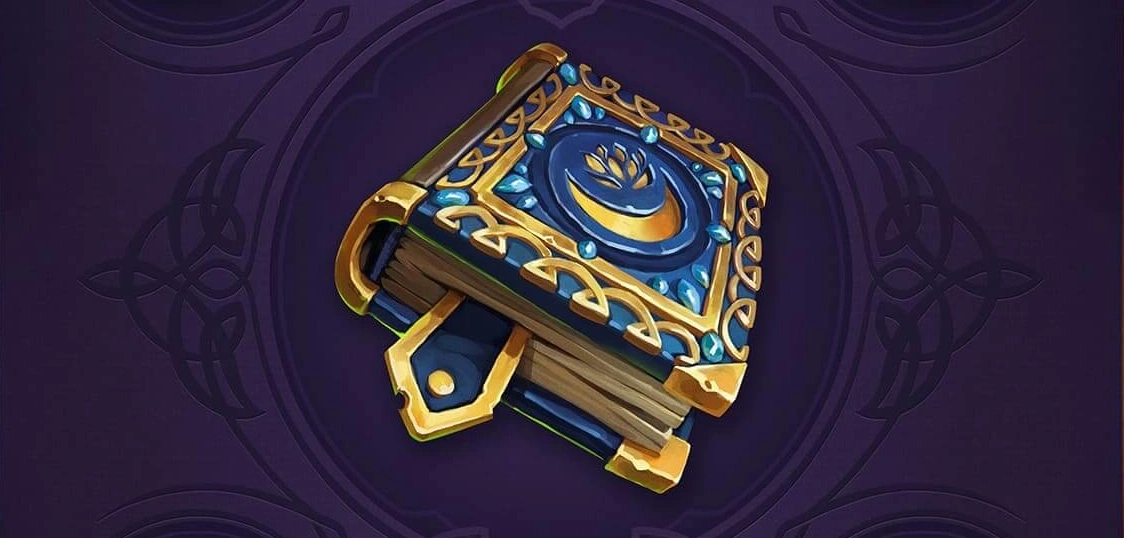 A 2D magic spell book designed for a game.
