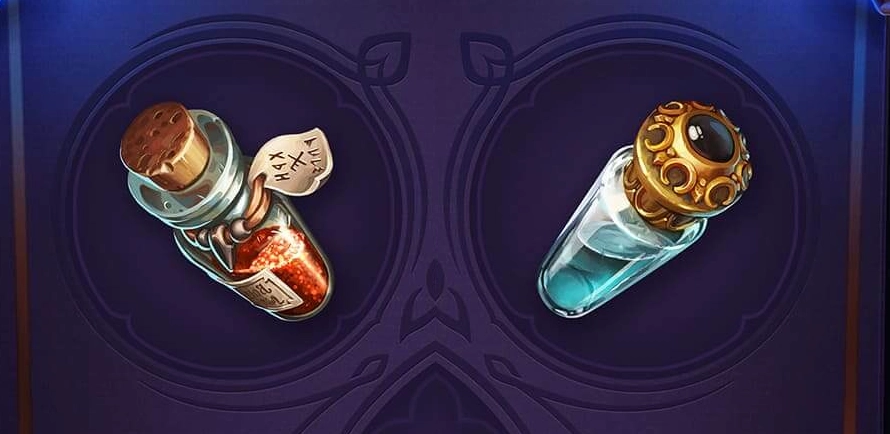 Potion bottles designed for a 2D game.
