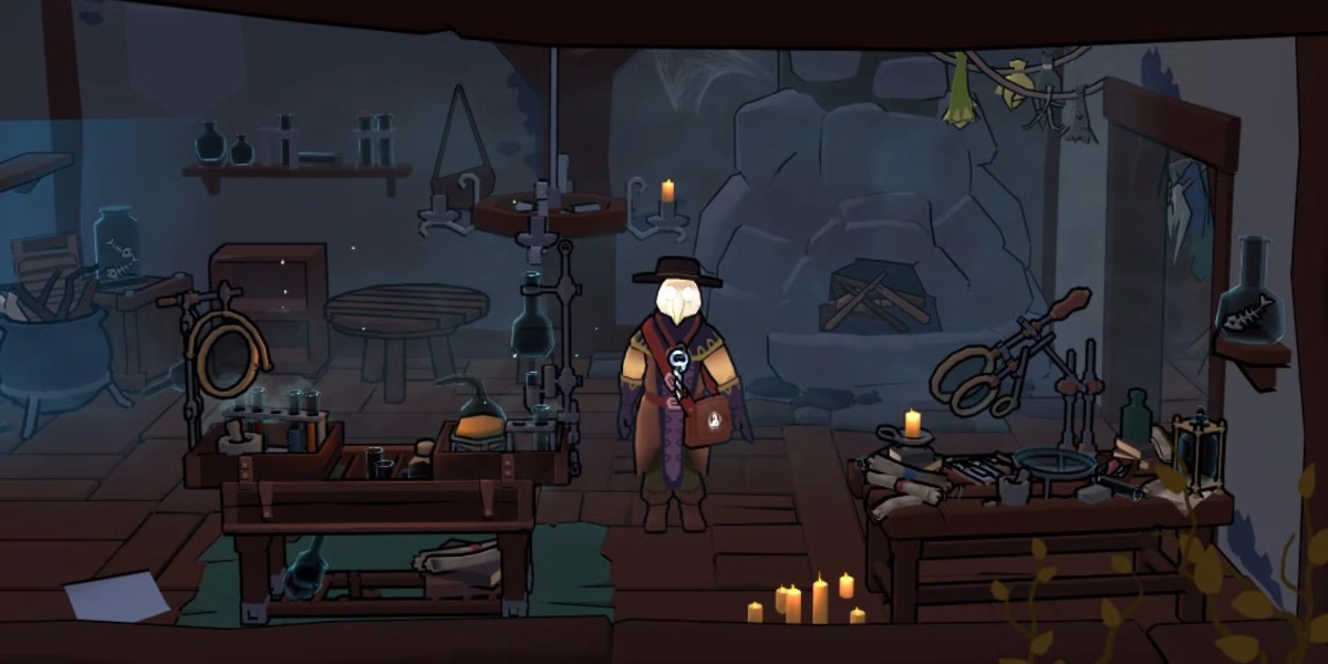 The Serpent Rogue alchemist exploring a dark fantasy world filled with strange creatures and dangerous environments.