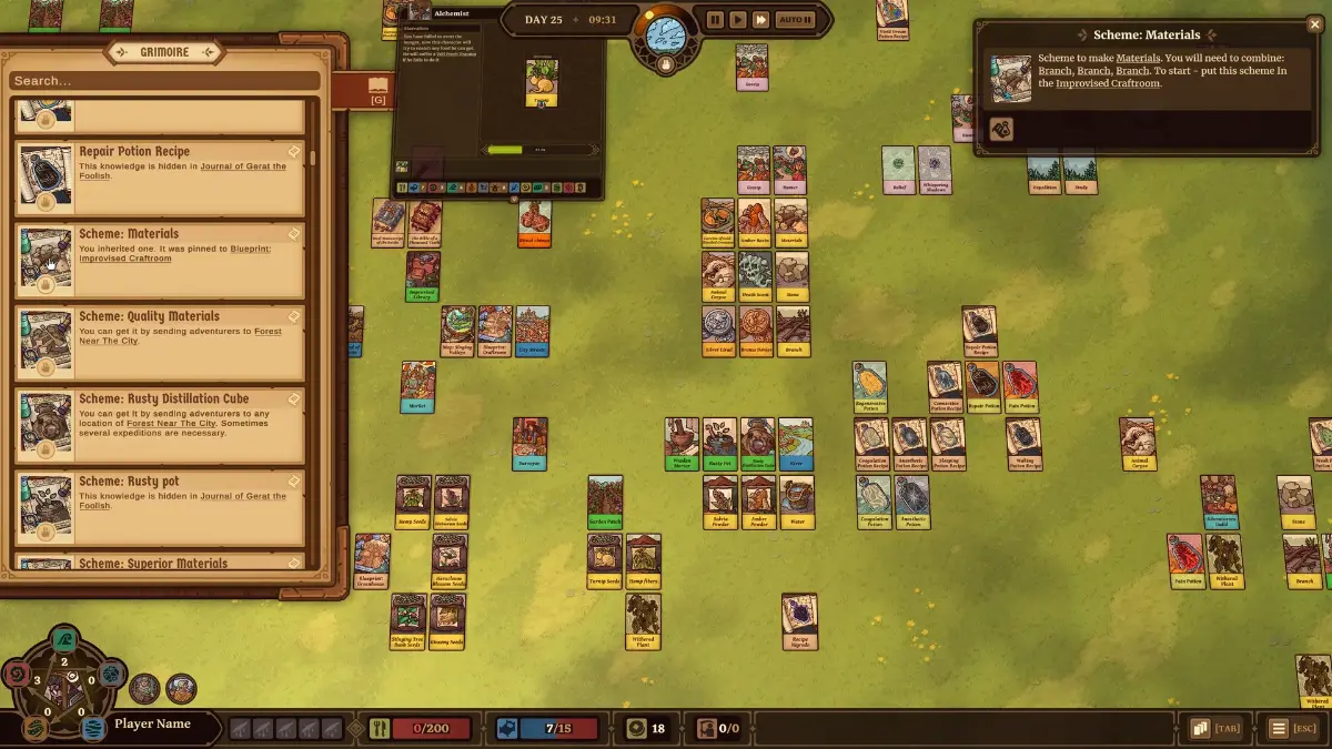 A screenshot with an expanded view of the playing field in the game.