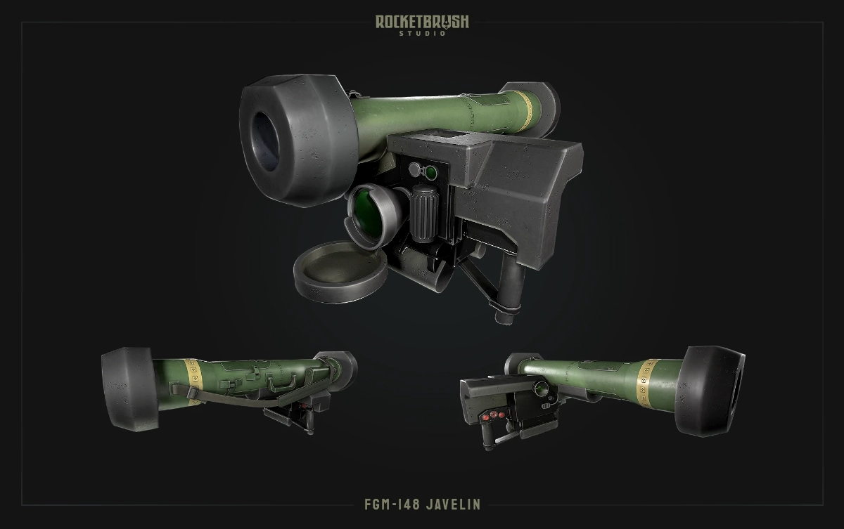 Stylized 3D weapon design.