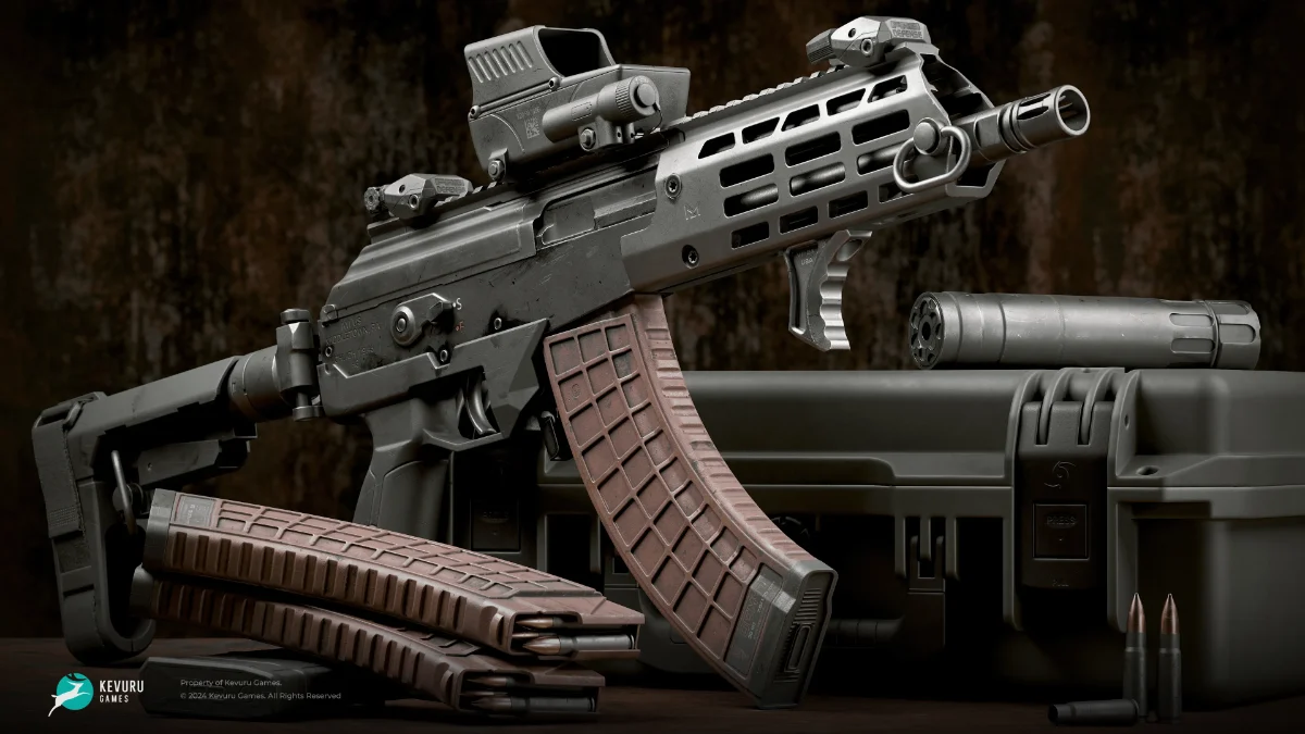 Weapon set modeled with case and ammo.
