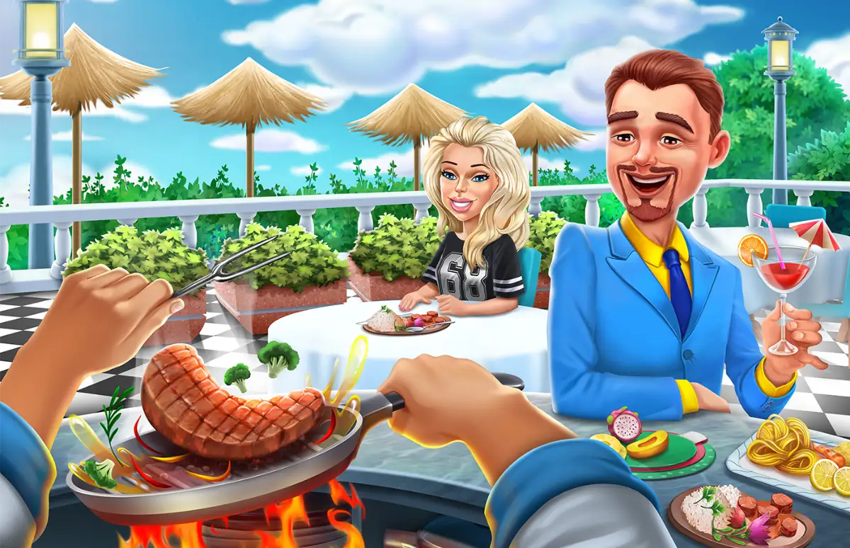 A 2D key art image for a casual game.