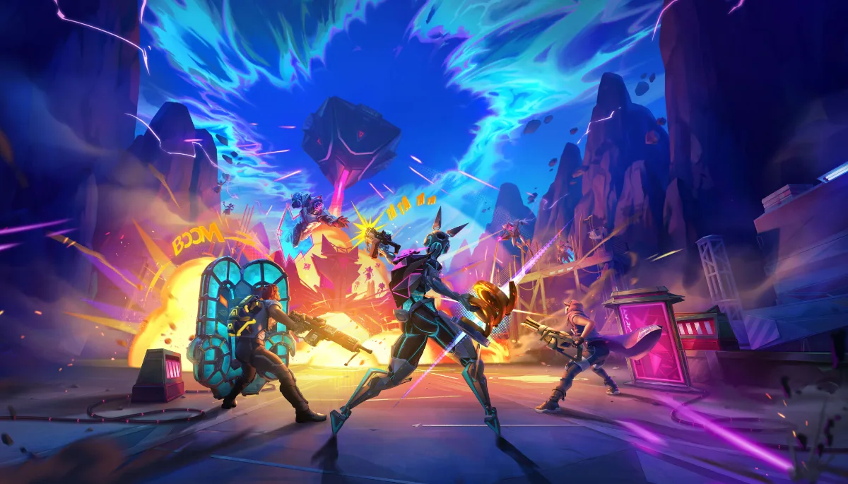 Stylized key art for a sci-fi game.