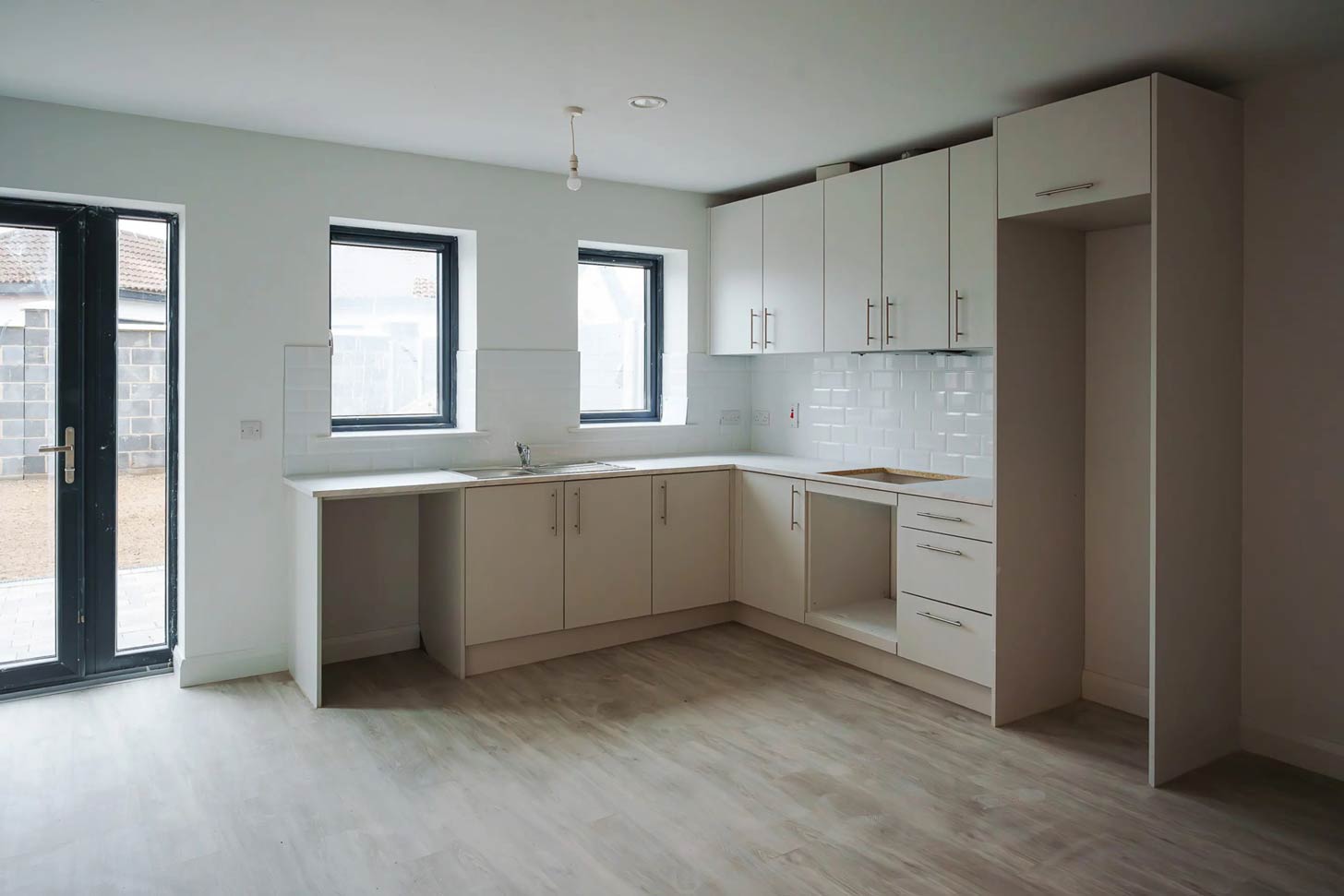 An interior view of a kitchen in the Grange Close development in Dundalk, Ireland