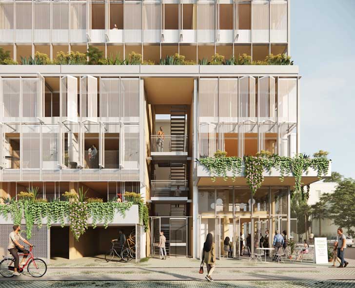 A mockup of Terrace Ways, a multi-family dwelling unit in Los Angeles