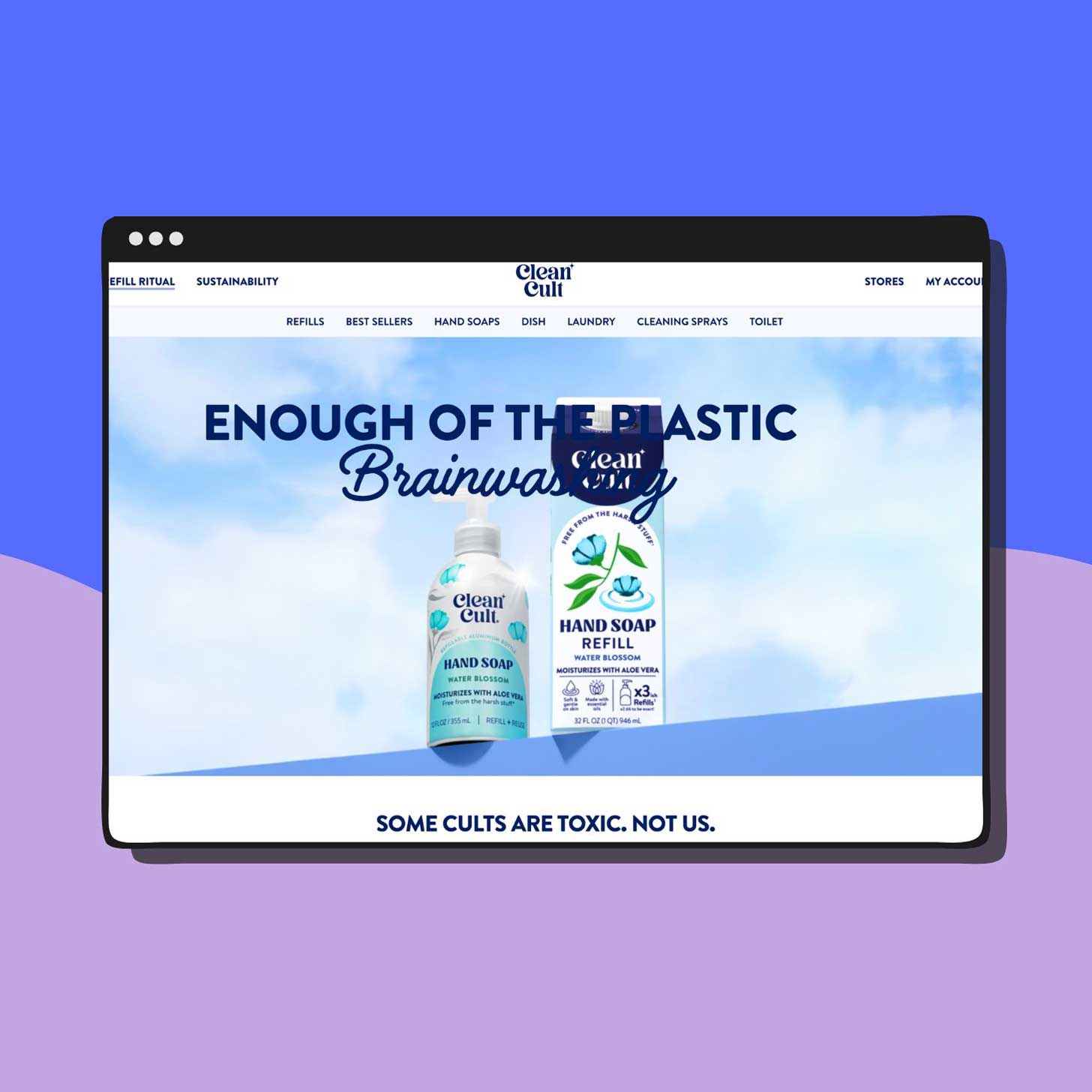 A screenshot of the Cleancult website