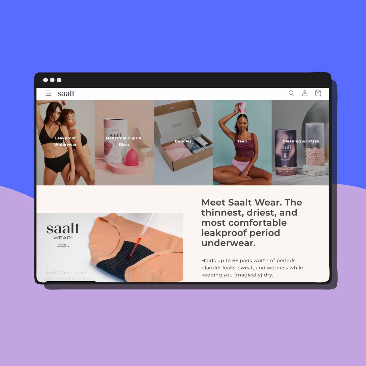 A screenshot of the Saalt website