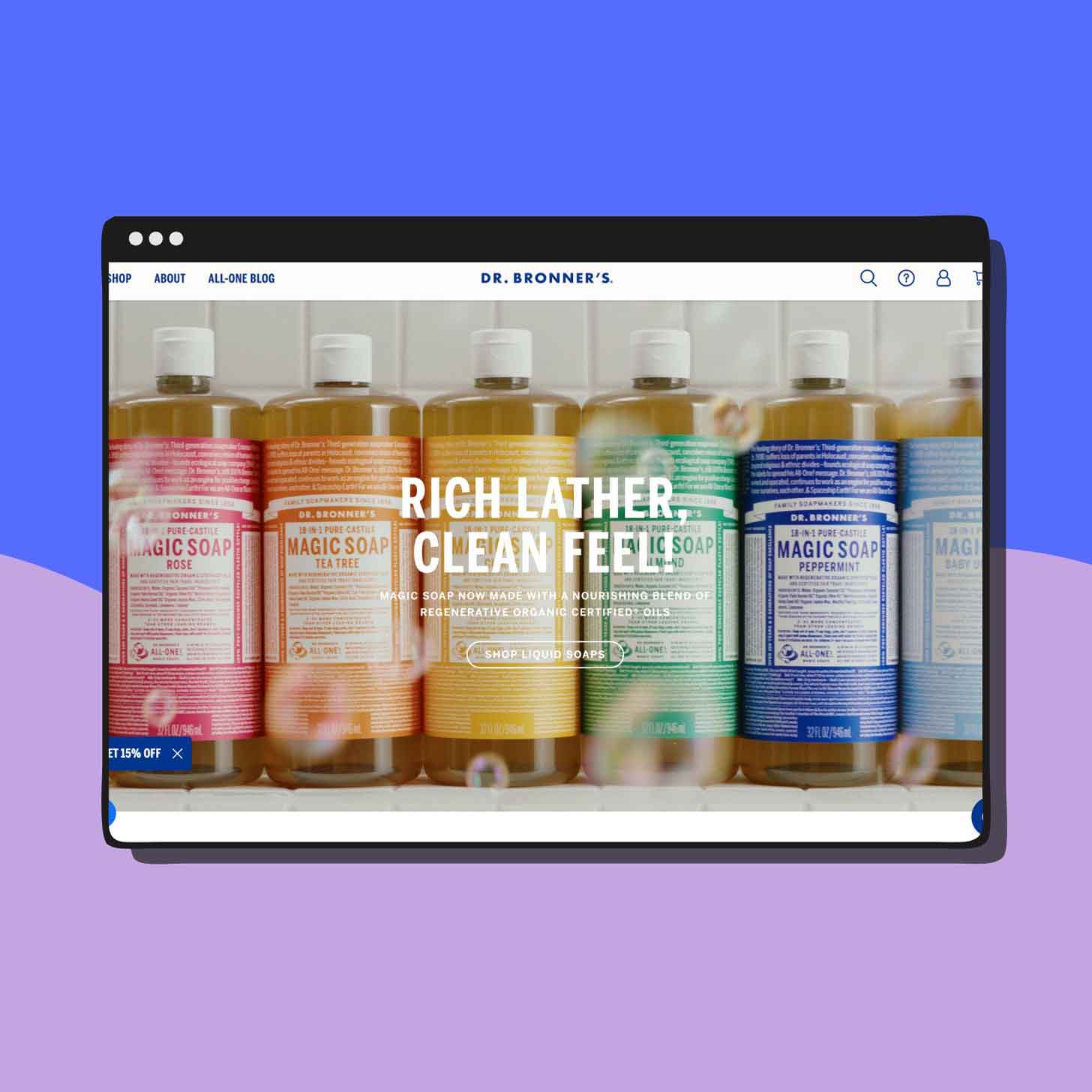 A screenshot of the Dr. Bronner's website