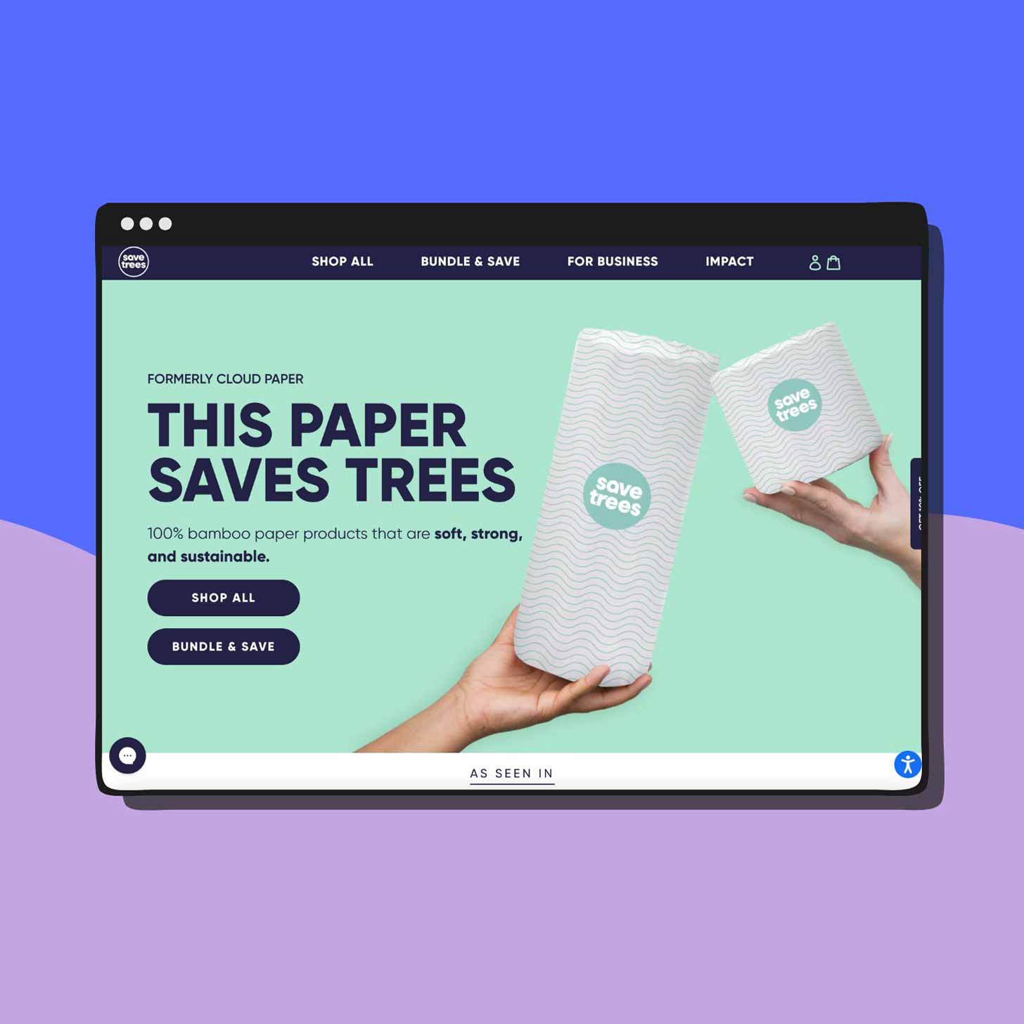 A screenshot of the Save Trees website