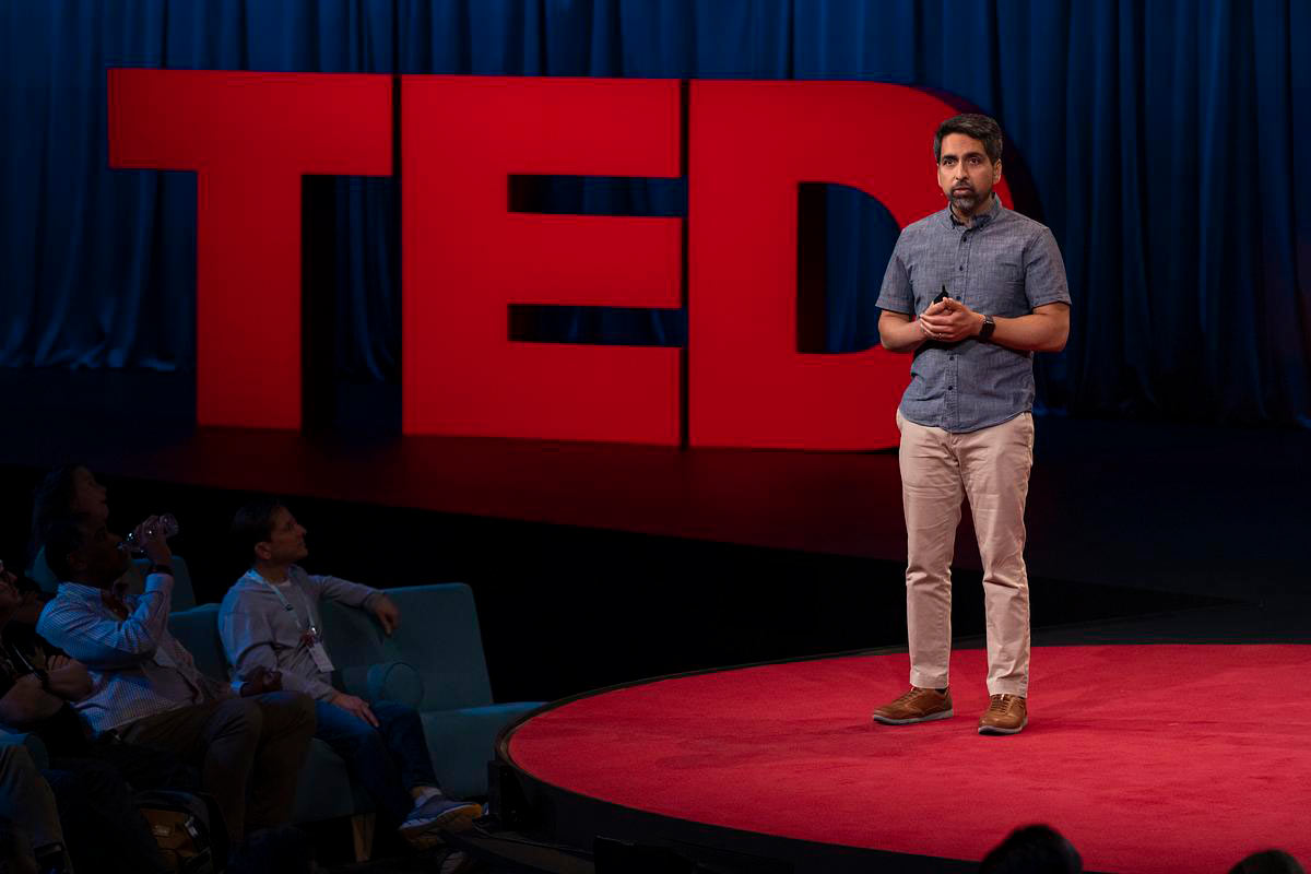 Sal Khan gives a TED Talk