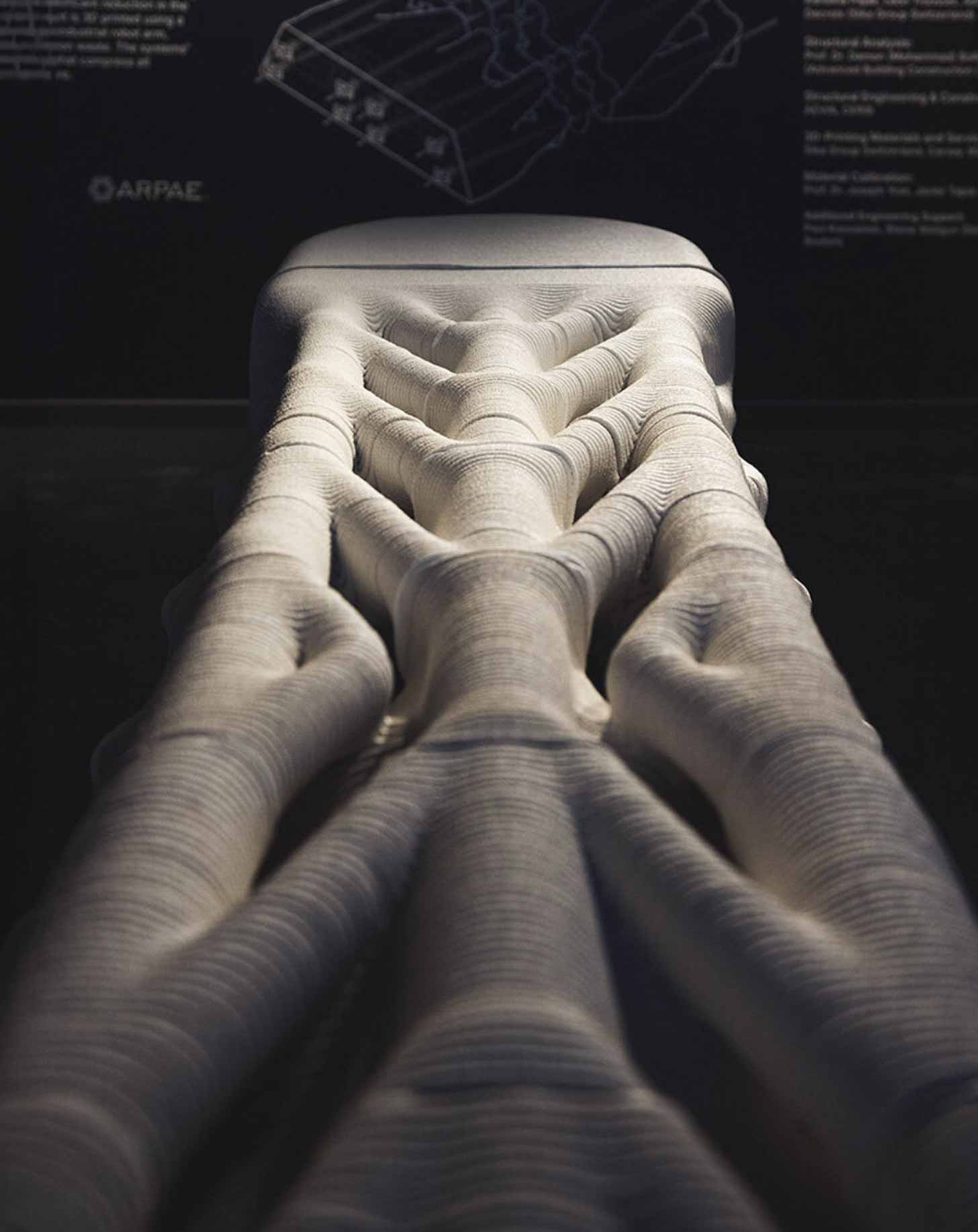 A prototype of a 3D printed bridge in a museum in Venice