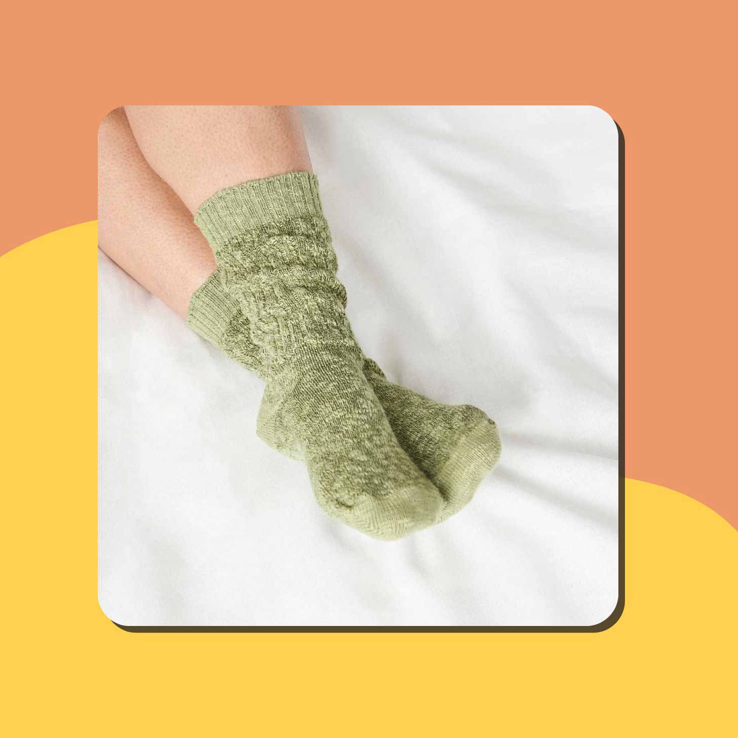 Green wool socks from Maggies' Organics