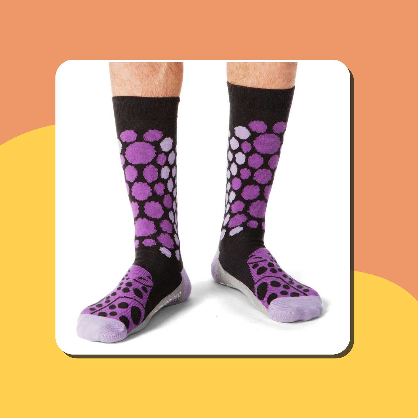 Purple cheetah print socks from Shonglulu