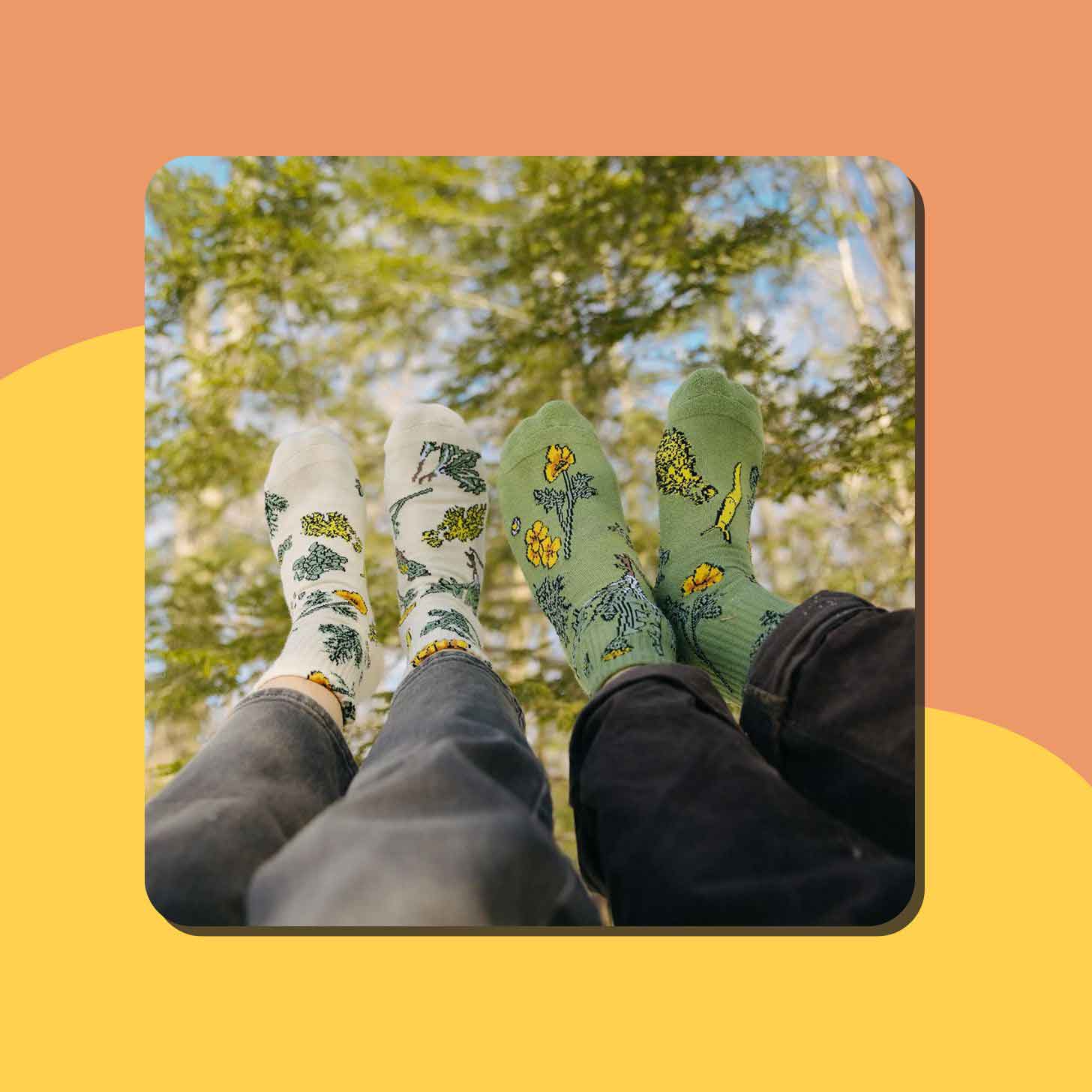 Green floral socks from Parks Project