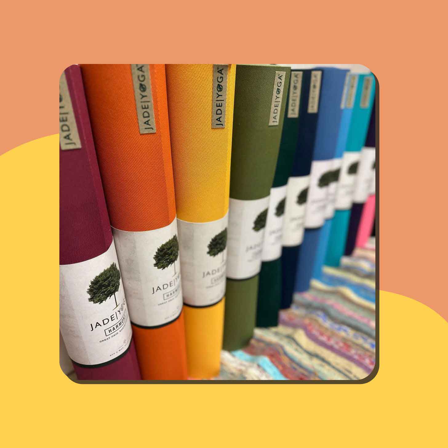 Jade Yoga yoga mats in a rainbow of colors