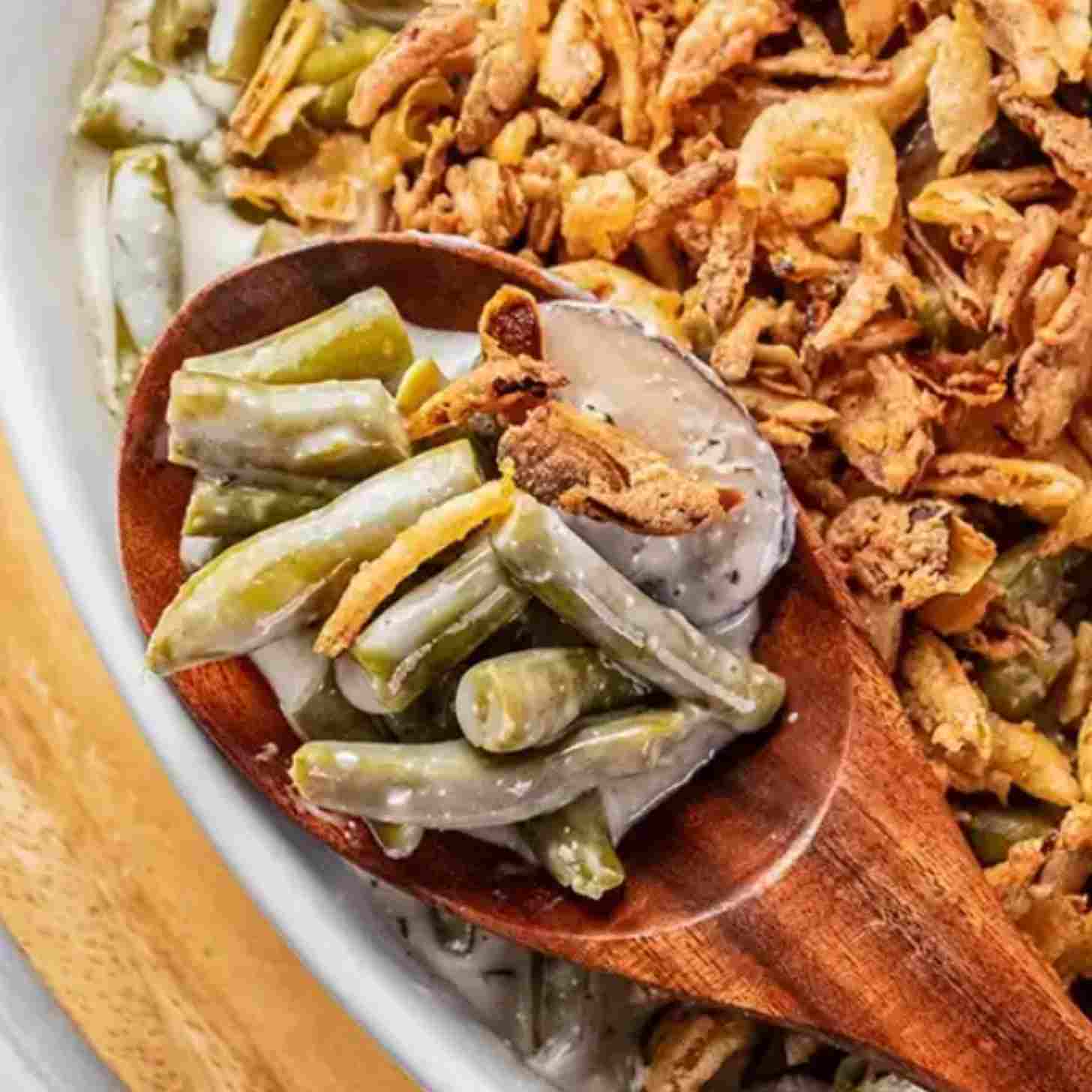 green bean casserole close up