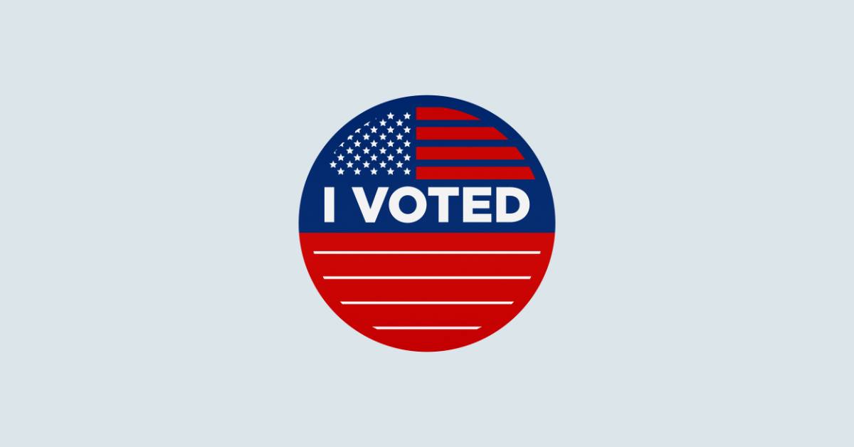 A graphic sticker that says 'I Voted'